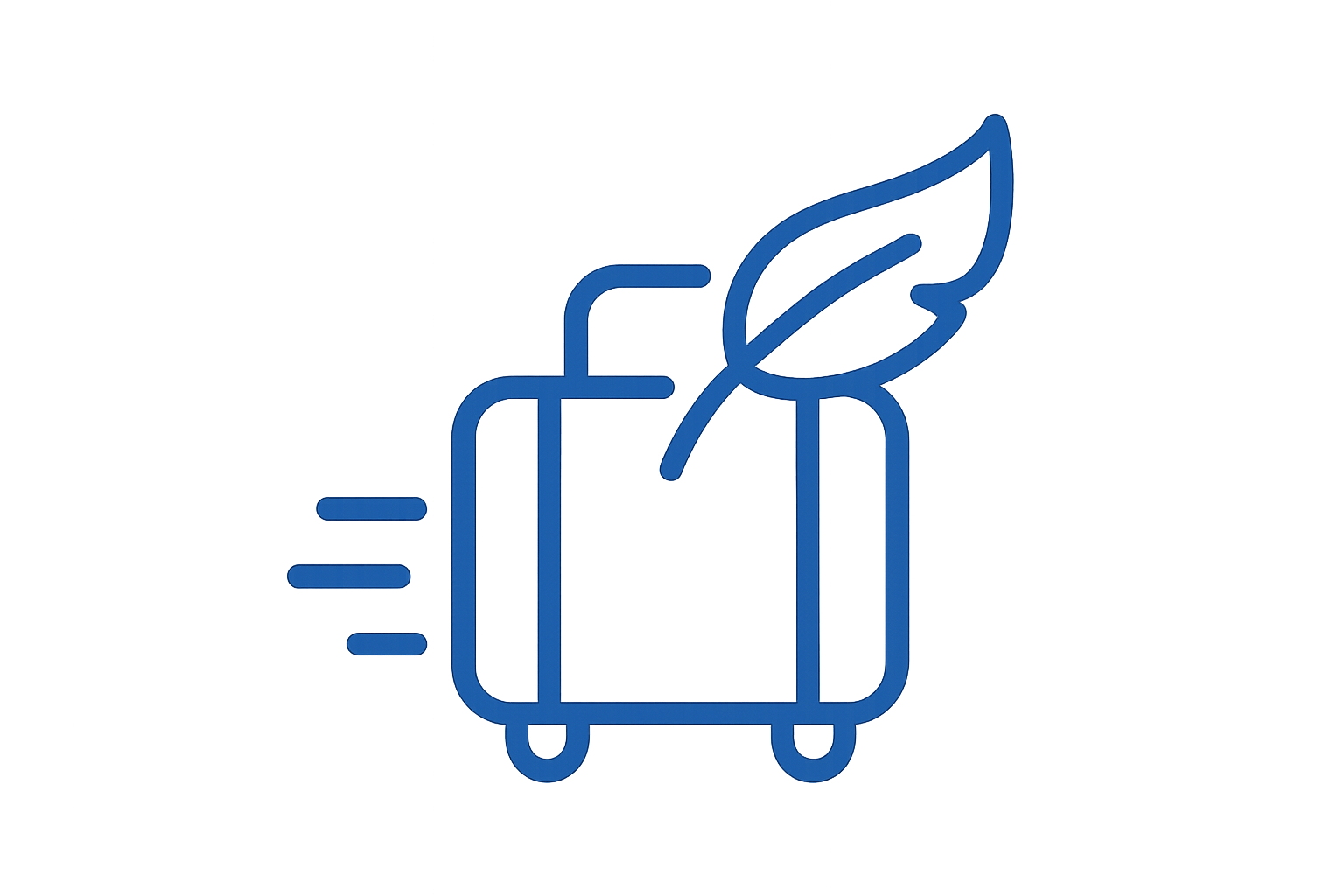 Lightweight for easy portability blue icon
