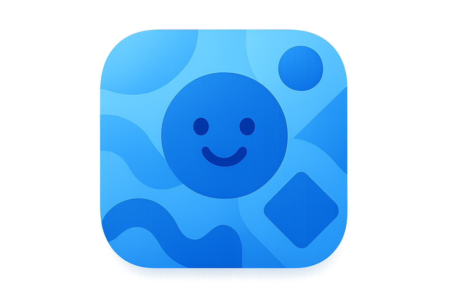 Safe and playful design blue icon